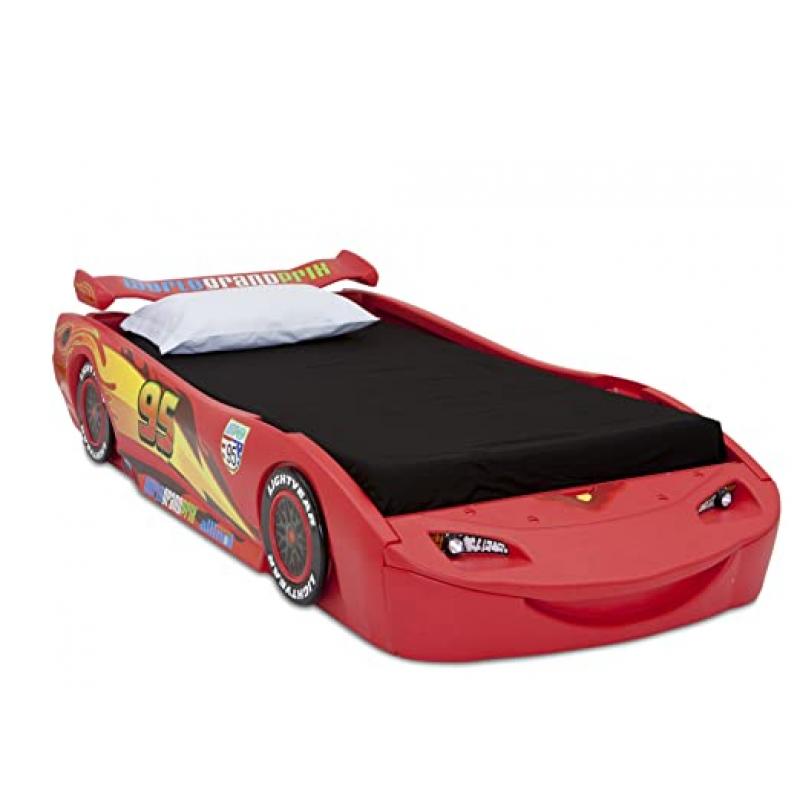 Delta Children Cars Lightning Mcqueen Twin Bed with Lights, Disney/Pixar Cars