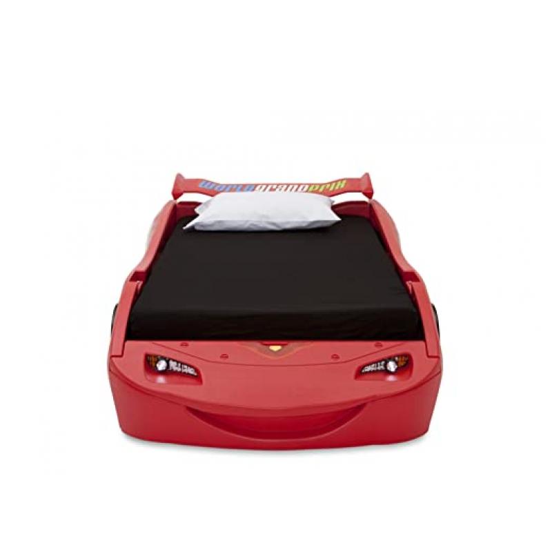 Delta Children Cars Lightning Mcqueen Twin Bed with Lights, Disney/Pixar Cars