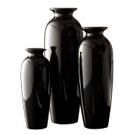 Hosley Elegant Expressions Ceramic Vases in Gift Box, Black, Set of 3