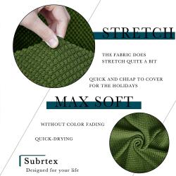 Subrtex Jacquard Stretch Dining Room Chair Slipcovers (4, Green Jacquard)