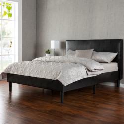 Zinus Deluxe Faux Leather Upholstered Platform Bed with Wooden Slats, Twin