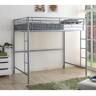 WE Furniture Full Metal Loft Bed - Silver