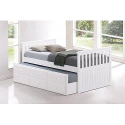 Broyhill Kids Marco Island Captain&#039;s Bed with Trundle Bed and Drawers, White