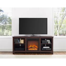 Altra Furniture Altra Edgewood TV Console with Fireplace for Tvsup To 60", Cherry Espresso