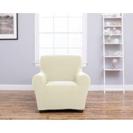 Amalio Collection Deluxe Strapless Slipcover. Form Fit, Slip Resistant, Stylish Furniture Shield / Protector Featuring Plush, Heavyweight Fabric. By Home Fashion Designs Brand. (Chair, Ivory)