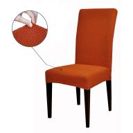 Subrtex Jacquard Stretch Dining Room Chair Slipcovers (4, Orangered Jacquard)