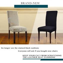 Subrtex Jacquard Stretch Dining Room Chair Slipcovers (4, Black Jacquard)