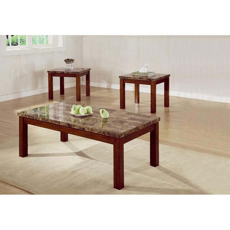 Coaster Home Furnishings Transitional Living Room 3 Piece Set, Cherry