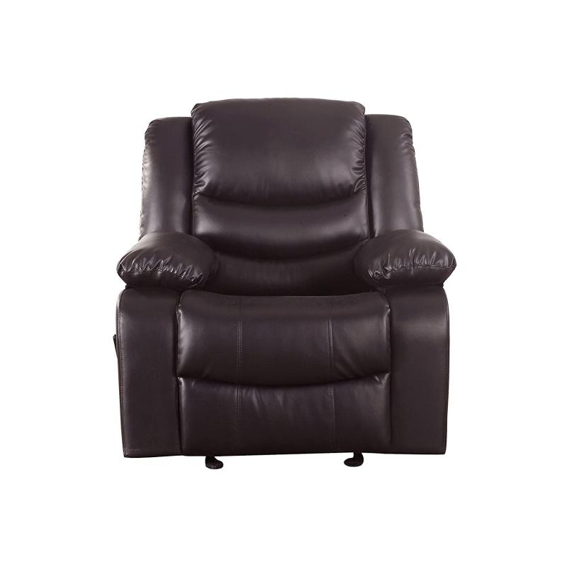 Bonded Leather Rocker Recliner Living Room Chair (Brown)