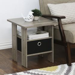 Furinno 2-11157GYW Petite End Table Bedroom Night Stand, Set of Two