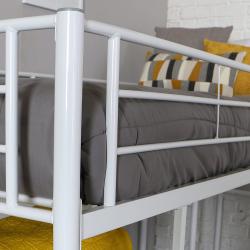 WE Furniture Twin Low Loft Metal Bed, White