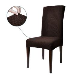 Subrtex Jacquard Stretch Dining Room Chair Slipcovers (2, Chocolate Jacquard)