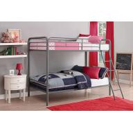 DHP Twin Over Twin, Metal Bunk Bed - Silver