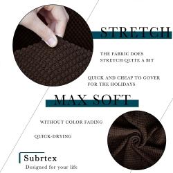 Subrtex Jacquard Stretch Dining Room Chair Slipcovers (4, Chocolate Jacquard)