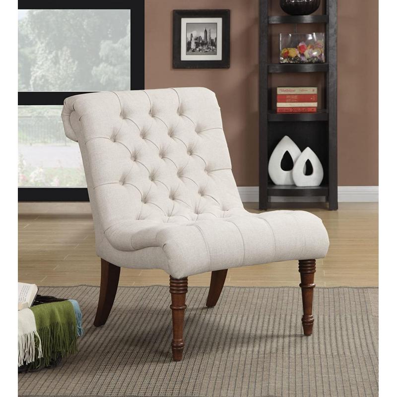 Coaster Home Furnishings Casual Accent Chair, Light Brown/White