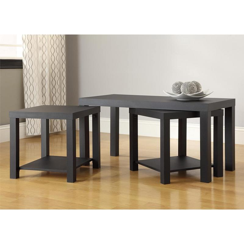 Altra Holly Bay Coffee Table and End Table Set, Black