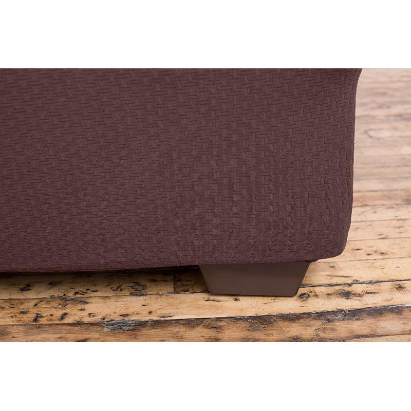 Amalio Collection Deluxe Strapless Slipcover. Form Fit, Slip Resistant, Stylish Furniture Shield / Protector Featuring Plush, Heavyweight Fabric. By Home Fashion Designs Brand. (Chair, Chocolate)