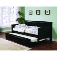 Coaster Traditional Style Black Finish Daybed with Trundle