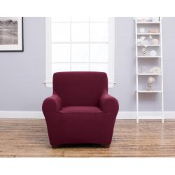 Amalio Collection Deluxe Strapless Slipcover. Form Fit, Slip Resistant, Stylish Furniture Shield / Protector Featuring Plush, Heavyweight Fabric. By Home Fashion Designs Brand. (Chair, Bordeaux Red)