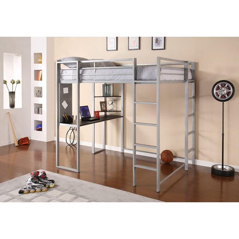 Dorel Home Products Abode Full Size Loft Bed, Silver