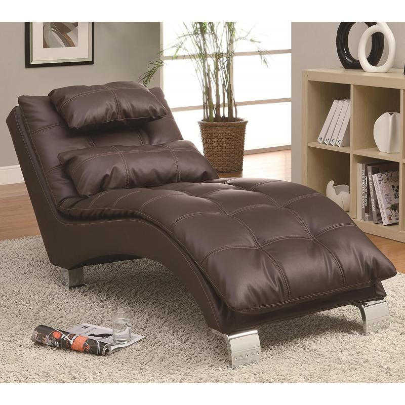 Coaster Home Furnishings Contemporary Chaise, Dark Brown