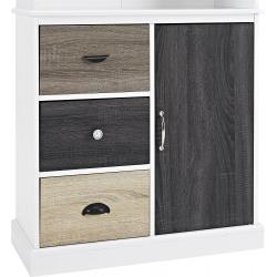 Altra Mercer Storage Bookcase with Multicolored Door and Drawer Fronts, White