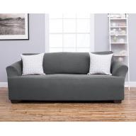 Amalio Collection Deluxe Strapless Slipcover. Form Fit, Slip Resistant, Stylish Furniture Shield / Protector Featuring Plush, Heavyweight Fabric. By Home Fashion Designs Brand. (Sofa, Gray)