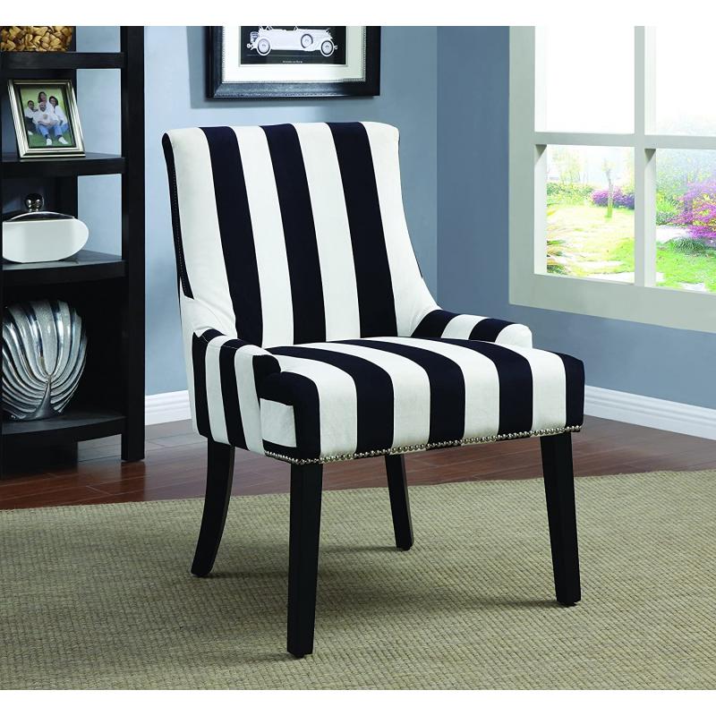 Coaster Home Furnishings Accent Chair, Black/Navy and White