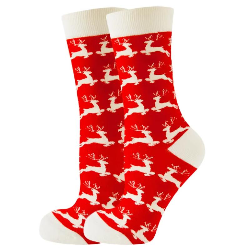 Women's Christmas Socks Interesting Christmas Santa Claus Snowflake Elk Cotton Crew Happy Socks Men's New Year Interesting Soken