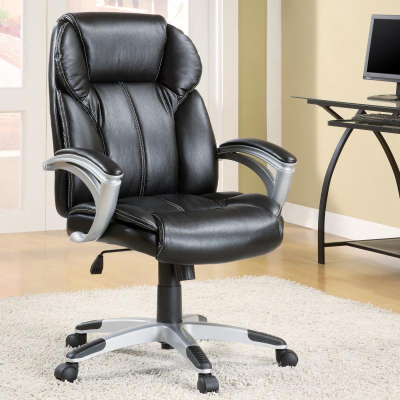 Coaster Company Contemporary Black Vinyl Wheeled Adjustable Office Chair