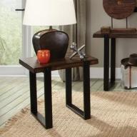 Coaster Two Tone End Table in Vintage Brown and Black
