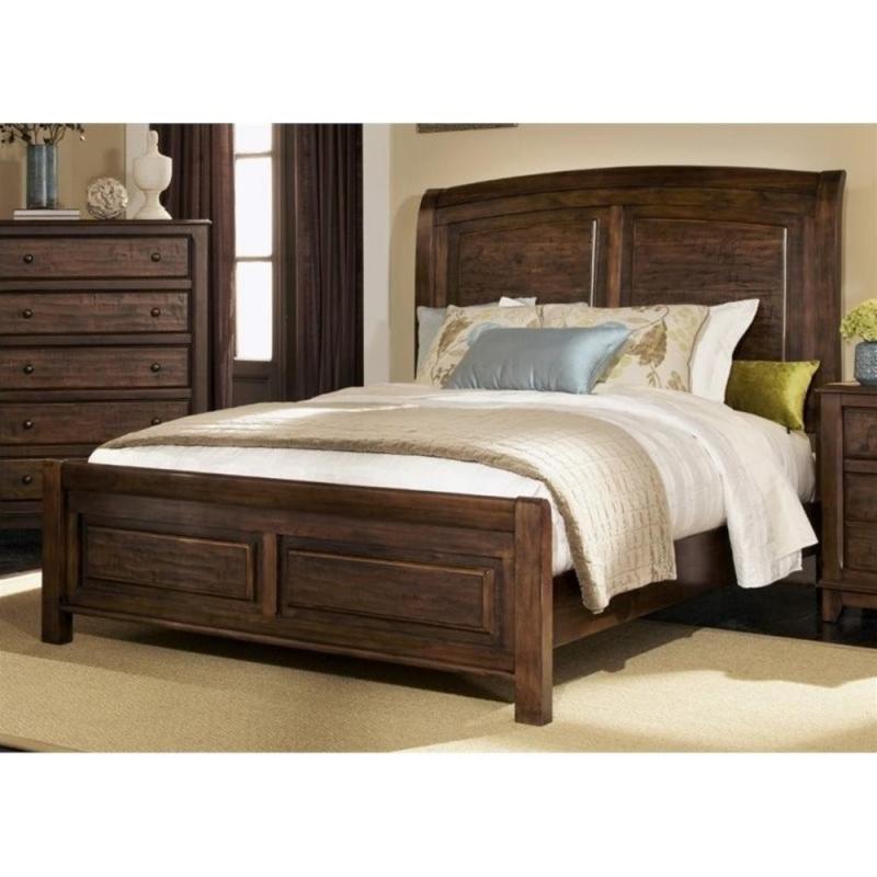 Coaster Laughton King Sleigh Bed in Cocoa Brown