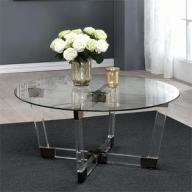 Coaster Round Glass Top Coffee Table in Chocolate Chrome