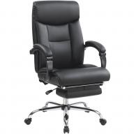 Coaster 801318 43 Adjustable Office Chair with High Back Incremental Footrest Flat Recline Padded Arms Soft Seat and Leatherette Up