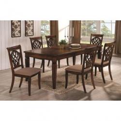 Coaster Hayden 7 PC Dining Room Set with Table + 6 Side Chairs in Walnut Finish