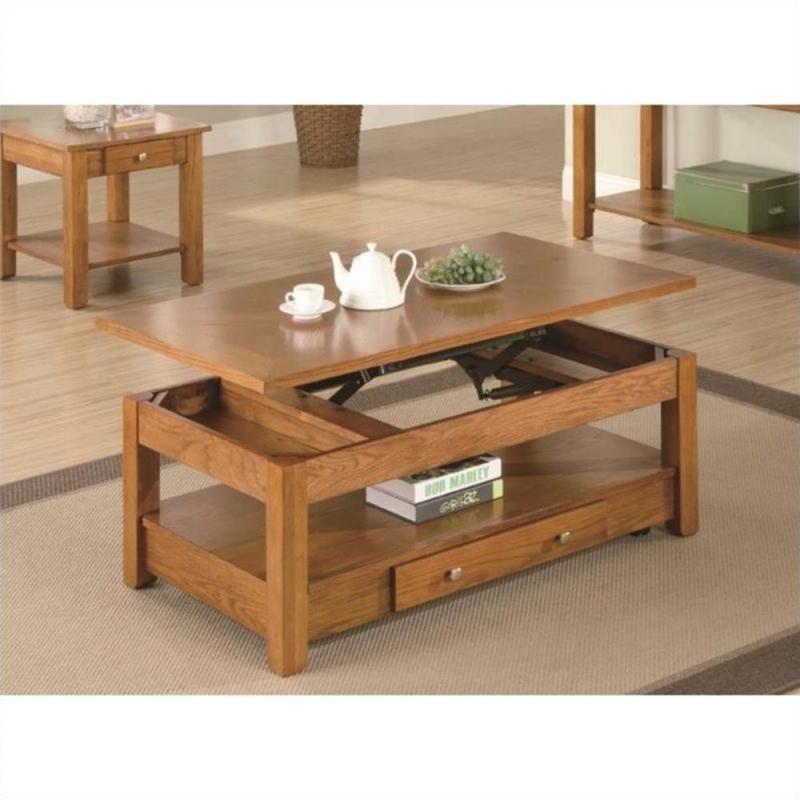 Coaster Occasional Group Lift Top Coffee Table in Oak