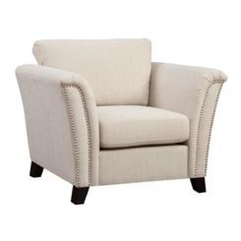 Furniture of America Shirley Fabric Accent Chair in Ivory