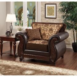 Furniture of America Lozano Accent Chair in Dark Brown