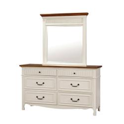 Furniture of America Darla 6 Drawer Dresser and Mirror Set in White