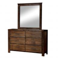 Furniture of America Gilbert Dresser and Mirror Set in Oak