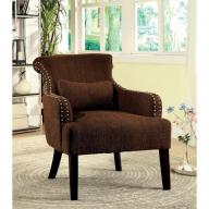 Furniture of America Gabe Upholstered Accent Chair in Brown