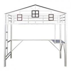 Furniture of America Nelson Metal Loft Bunk Bed in Chocolate and White