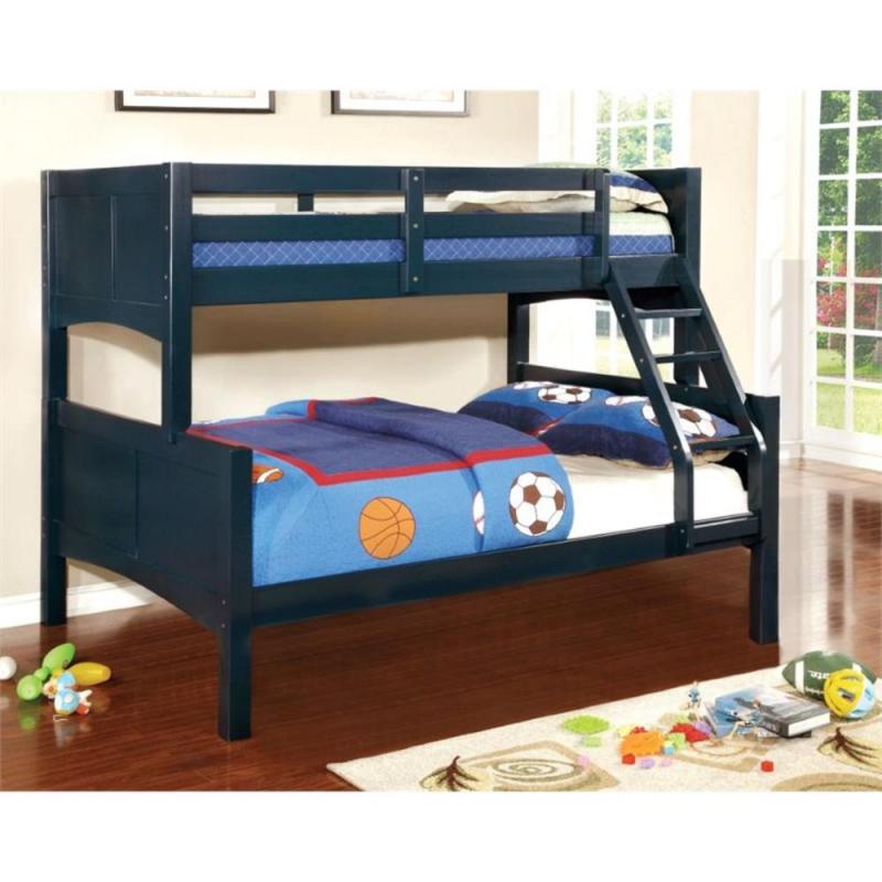 Furniture of America Buntix Twin over Twin Bunk Bed in WhiteFurniture of America Schwing Twin over Full Bunk Bed in Blue