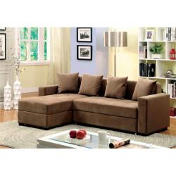 Furniture of America Prastic Convertible Sectional with Casters
