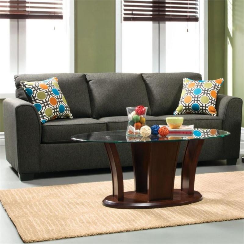 Furniture of America Cornwall Fabric Sofa in Charcoal
