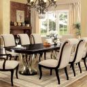 Furniture of America Gudrun Dining Table in Espresso and Silver