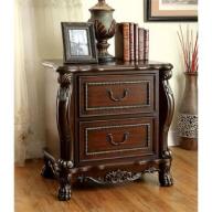 Furniture of America Coppedge 2 Drawer Nightstand in Cherry