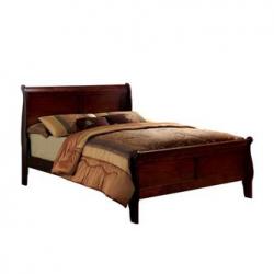 Furniture of America Cedric Full Platform Sleigh Bed in Cherry