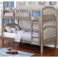 Furniture of America Lonny Twin over Twin Bunk Bed in Champagne