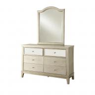 Furniture of America Bessie 6 Drawer Dresser and Mirror Set in Silver